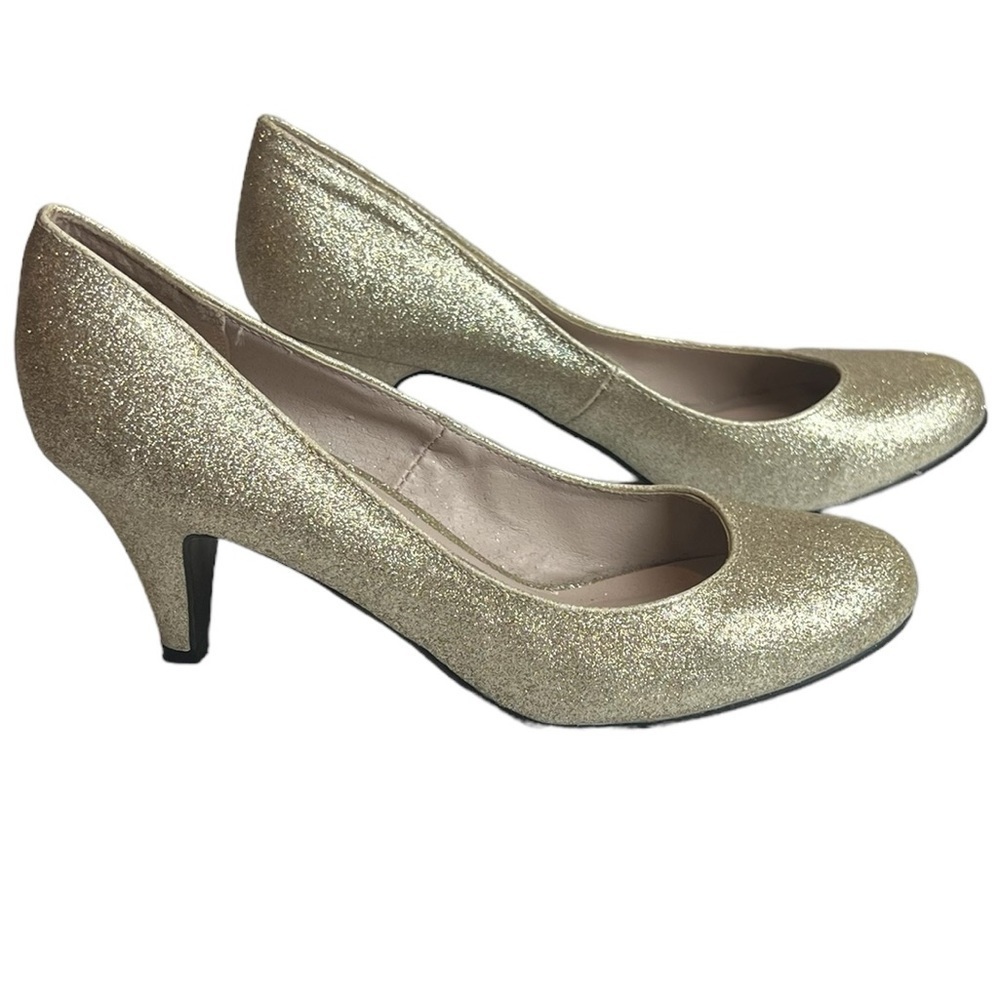 Kate Preston Dorothy Silver and Gild Sparkle Heels Women’s Size 7.5​​​​​